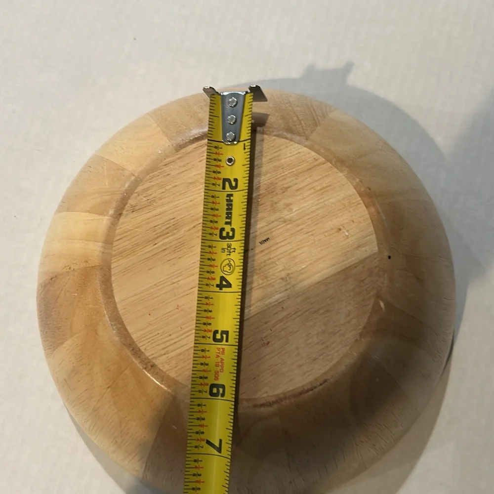 373A) Vintage Wooden Bowl EUC Light Stain 10”